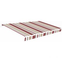 Telone in poliestere a righe bordeaux/beige per tenda da sole 3x2m