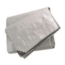 Telone occhiellato 8X6 mt - tipo pesante 180GR/mq - Rinforzato telo argento