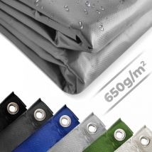 Nova - Jago Telo Impermeabile - 4 x 3 m, pvc 650 g/m², Impermeabile, Antipioggia, con Occhielli, Grigio - Telo Copritutto Occhiellato, Copertura,