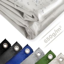 Jago - Telo Impermeabile - 3x5m, pvc 650 g/m², Impermeabile, Antipioggia, con Occhielli, Bianco - Telo Copritutto Occhiellato, Copertura, Telone