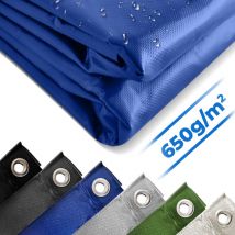 Jago - Telo Impermeabile - 3x6 m, pvc 650 g/m², Impermeabile, Antipioggia, con Occhielli, Blu - Telo Copritutto Occhiellato, Copertura, Telone
