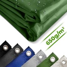 Jago - Telo Impermeabile - 3x6 m, pvc 650 g/m², Impermeabile, Antipioggia, con Occhielli, Verde - Telo Copritutto Occhiellato, Copertura, Telone