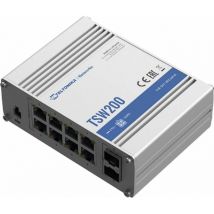 Teltonika - TSW200 Commutateur Ethernet industriel 8 LAN/GigaBit eth 2 x sfp 8 PoE 7-57 vdc (W128204674)