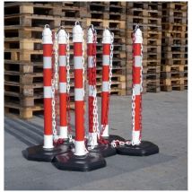 Kettenpfosten - Set, r/w 6 Pfosten + 5x3m Kette