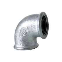 Feueranker - Temperguss Fittings Zink Doppelnippel Winkel Reduzierstück Muffe Rohrnippel 'Winkel 90° IG/IG,1 1/2 Zoll'