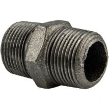 Temperguss-Gewindefitting schwarz Doppelnippel, ag x ag 1 1/2 Zoll, Typ 280, dvgw