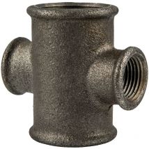 Gebo - Temperguss-Gewindefitting schwarz Kreuzstück reduziert, allseitig ig 1 x 1/2 Zoll, Typ 180, dvgw
