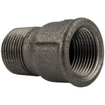 Temperguss-Gewindefitting schwarz Muffe, ig x ag 1 Zoll, Typ 529a, dvgw