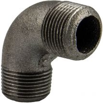 Gebo - Temperguss-Gewindefitting schwarz Winkel 90°, ag x ag 1/2 Zoll, Typ 94, dvgw