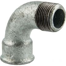 Gebo - Temperguss-gewindefitting Verzinkt Kurzer Bogen 90°, Ig X Ag 3/8 Zoll, Typ 1a, Dvgw