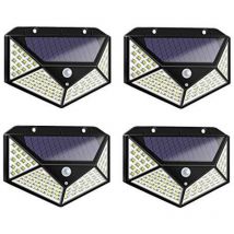 Quattro Faretti Da Esterno Ad Energia Solare Con 100 Led e Sensore Crepuscolare - Tempo Di Saldi