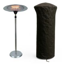 Stufa Elettrica saturno Fungo Riscaldante ad Infrarossi (3000W) dal Design Elegante Ideale per Esterno/Interno (Nero) - Tempo Style