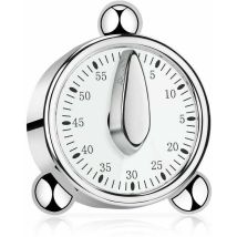 Temporizador De Cocina De 60 Minutos, Temporizador Mecánico Para Niños, Temporizador Manual Para Cocinar Y Aprender (plateado)