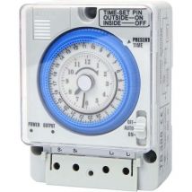 Temporizador mecánico, CA 220 V, 10 A, 15 minutos, 24 horas, controlador manual/automático, relé temporizador para iluminación y equipos.
