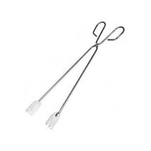 Tenacilla pinza barbacoa 55 cm , Tenacilla de barbacoa de acero inoxidable Sistema especial anti-cruceMedidas: 55 x 10 x 3 cm.Peso: 274 gramos.