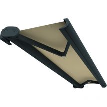 Intersun - Tenda da sole a cassonetto integrale hevoa 4,00x3,00 m (Telecomando con Manovra di Emergenza - Grigio antracite - Beige chiaro)