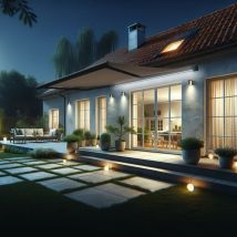Intersun - Tenda da sole a cassonetto integrale hevoa 4,05x3,50 m (Telecomando con Manovra di Emergenza + led - Grigio antracite - Talpa)