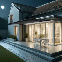 Intersun - Tenda da sole a cassonetto integrale hevoa 6,00x3,50 m (Telecomando con Manovra di Emergenza + led - Grigio antracite - Grigio)