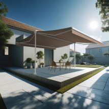 Intersun - Tenda da sole a doppia pendenza enargite 6,00x2x3,00 m (Manuale - Bianco - Talpa)