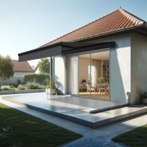 Tenda da sole loggia amarite 3,00x2,00 m (Motorizzato a Interruttore - Grigio antracite - Grigio)