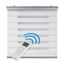 Estor Enrollable Motorizado Noche y Día automático con batería, motor y mando Acabados Premium - Bianco