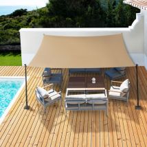 Tenda a vela parasole rettangolare 3x4 m beige sabbia