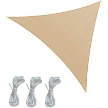 Tenda a Vela Rebecca Mobili Rhus 300x300x300 Poliestere Impermeabile Acciaio Beige Scuro