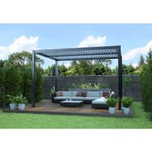 Giardini Di Maggio - Pergola bioclimatica Calicantus colori antracite/argento 4x4x(H)2.50 m