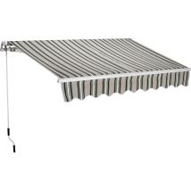 Tenda da Sole 300x200 a Bracci Retrattili Righe Verde Rullo per Esterno Terrazzo