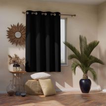 Tenda Blackout 140 x 175 cm, colore: nero, 1 pezzo, con occhielli, decorazione per finestre - Ameliahome