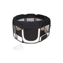 Bakaji - Tenda Box Per Cagnolini Cuccioli Recinto Cuccia Per Piccoli Animali Pop-Up Nero
