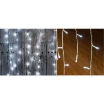 Tenda cascata luci led per uso esterno interno - 120 Led - Bianco - Cavo luci 3 mt - h 75 cm