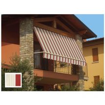 Tenda da Sole per Balcone a Caduta Eco Sangiorgio Formato: 1 x 2.50 m - Colore: Rigato Bordeaux/Crema