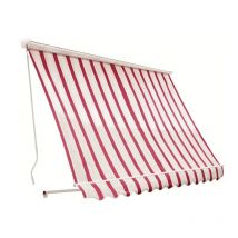 Tenda da sole a caduta braccetti balcone cassone 3x2,5 mt bordeaux crema rigato 5400