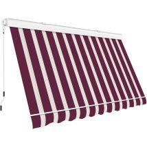 Tenda Da Sole A Caduta Cassonata In Alluminio Balcone Finestra Soffitto O Parete Bordeaux/beige Bordeaux/beige - L200xp250 Cm