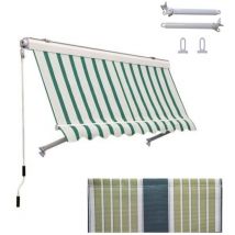 Tenda da Sole 400x300 Riga Verde a Caduta Cassonata con Bracci