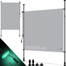 Kesser - Tende a pacchetto Tende verticali esterne estensibili e opache Tende verticali con manovella senza foratura Grigio, 100 x 310 cm