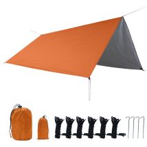Tenda da sole a vela 3 x 3 m, impermeabile, antipioggia, resistente ai raggi uv, resistente, con picchetti, custodia in corda per patio esterno