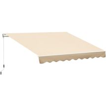 Tenda Da Sole Avvolgibile A Parete 3x2.5m In Alluminio Beige