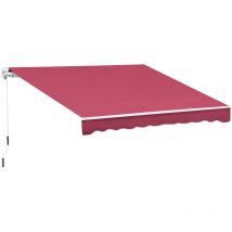Tenda da Sole Avvolgibile a Parete 3x2.5m in Poliestere Rosso Bordeaux