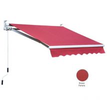 Tenda da Sole Rossa 200x150 Bracci Inclinazione Regolabile Barra Quadra