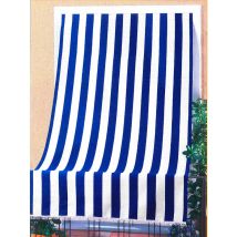 Tenda da Sole per Sormonto 140x250 cm in Poliestere con Anelli Ranieri a Strisce Blu
