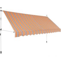 Tenda da Sole Retrattile Manuale 350 cm a Strisce Blu e Gialle