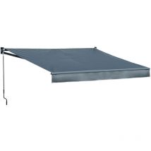 Tenda saule 3,5 × 3m - Tessuto antracite e struttura grigia