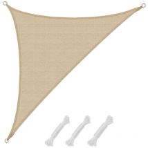 Tenda da Sole uv 3,6x3,6x5,1 Triangolo hdpe Telo di Protezione Solare Beige - beige