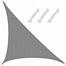 Tenda da Sole uv - 3,6x3,6x5,1 Triangolo hdpe - Telo di Protezione Solare Grigio - grau