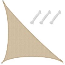 Tenda da Sole UV4,2x4,2x6 Triangolo hdpe Telo di Protezione Solare Beige - beige