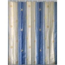 Tenda doccia bagno in poliestere oltremare beige/azzurro - 180x200 cm