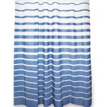 Metaform - Rideau de douche 180x200 rayée bleu et blanc en peva mod. amalfi