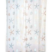 Metaform - Rideau de douche 240x200 fantaisie plage et mer en peva mod. seychelles
